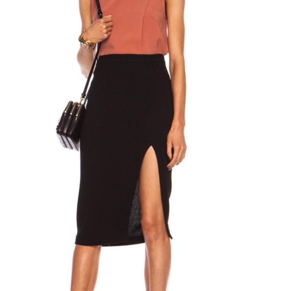 ALC black midi skirt with slit